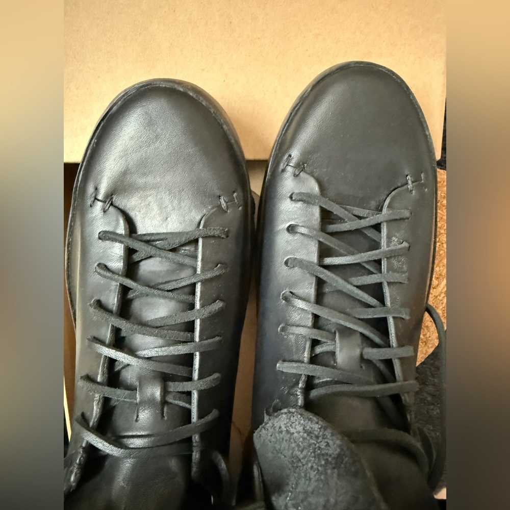 $895 Feit Mens Hand Sewn High Rubber Sneaker Black  Size 12 US 45 EU - Picture 8 of 12